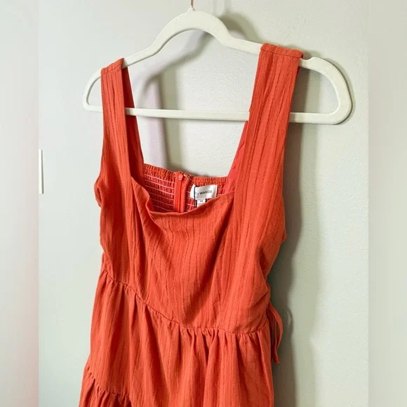 Lost + Wander • NWT Orange Miss Marmalade Tiered Mini Dress Sz XS Smocked - Picture 7 of 16